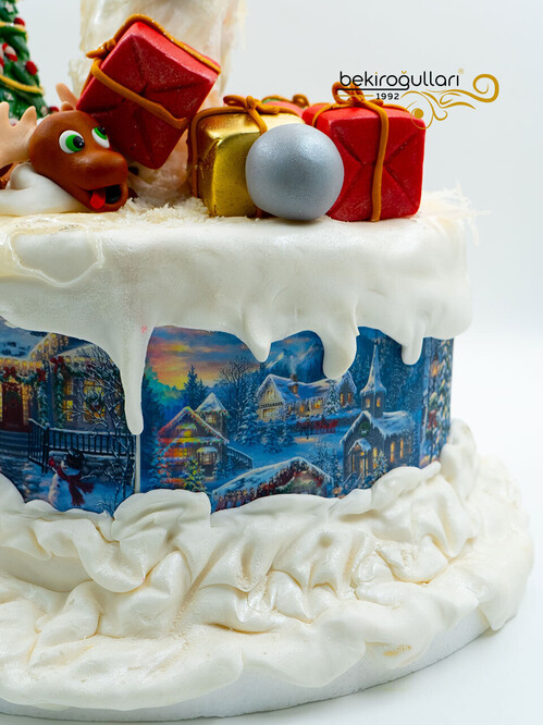 Bardaktan Düşen Noel Baba Tasarım Pasta