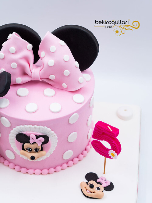 Çizgi Film Karakteri Pembe Kurdeleli Konsept Pasta