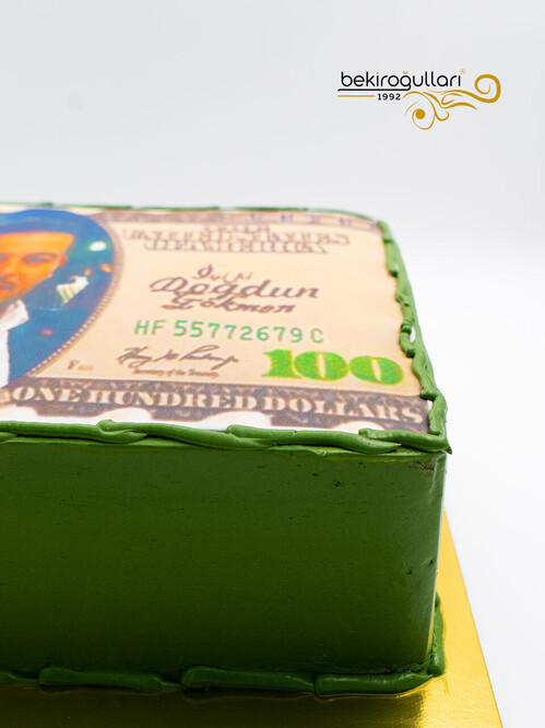 Dolar Temalı Kare Resimli Pasta