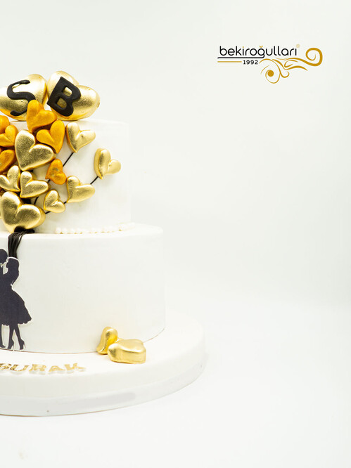 Kalp Detaylı Sevgili Pasta