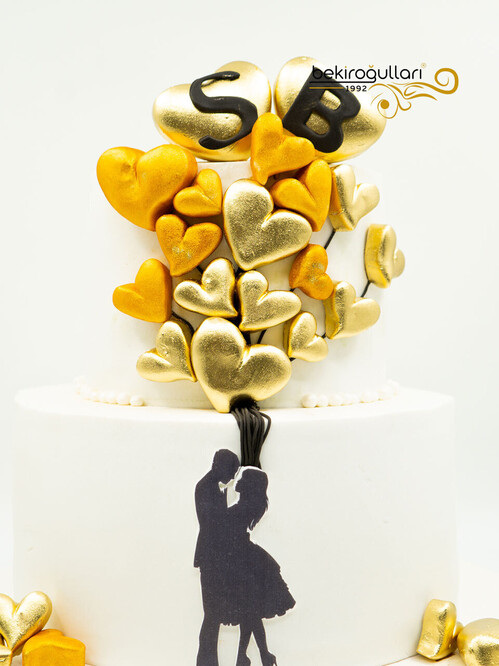 Kalp Detaylı Sevgili Pasta