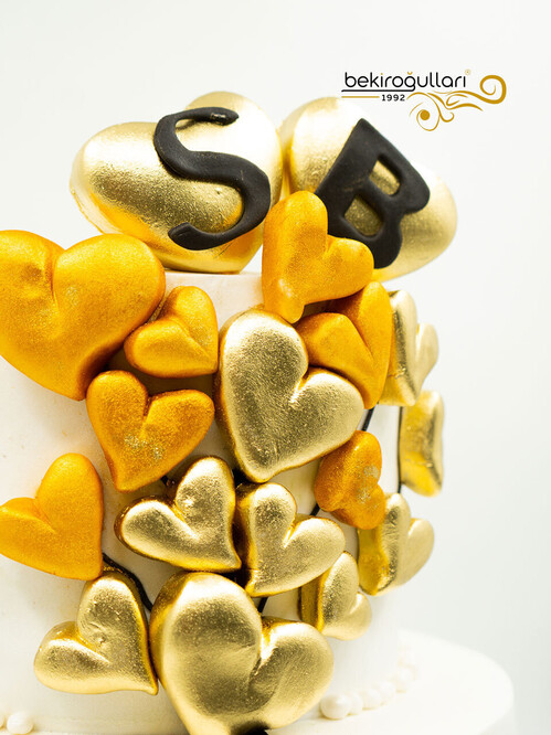 Kalp Detaylı Sevgili Pasta