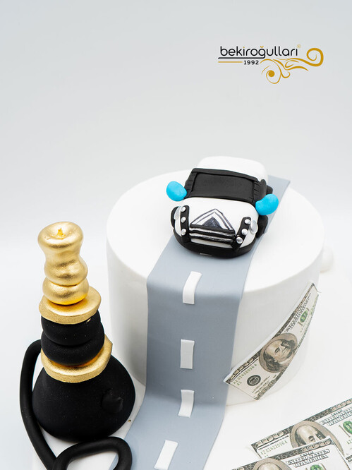 Nargile ve Araba Detaylı Konsept Pasta