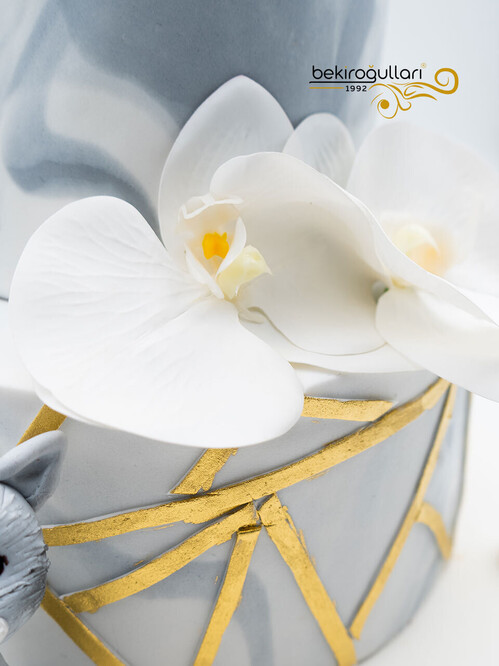 Orkide ve Kedi Detaylı Pasta