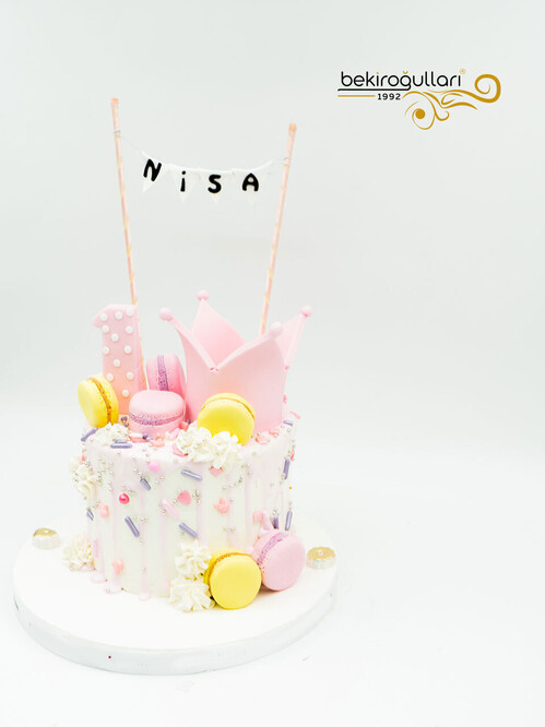 Pembe Süslemeli Butik Pasta