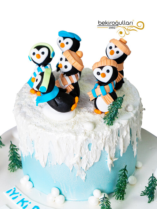 Penguen Model Konsept Doğum Günü Pastası
