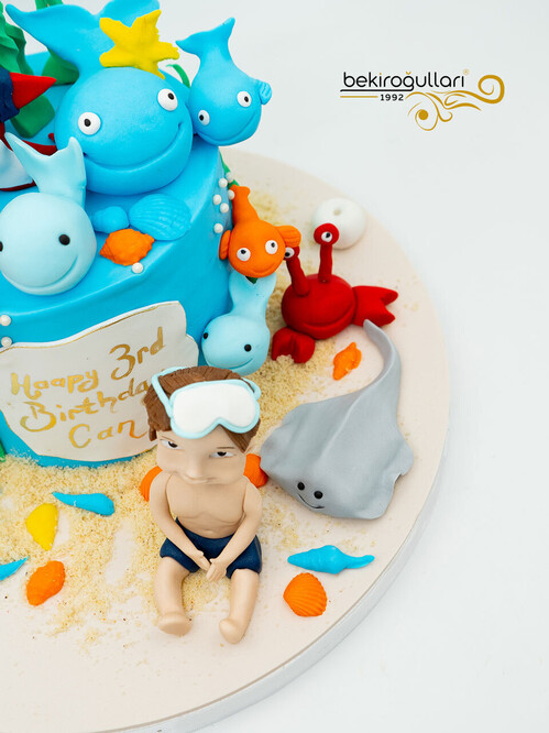 Renkli Balıklar Butik Pasta