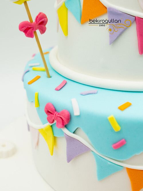 Renkli Süslemeli Konsept Pasta