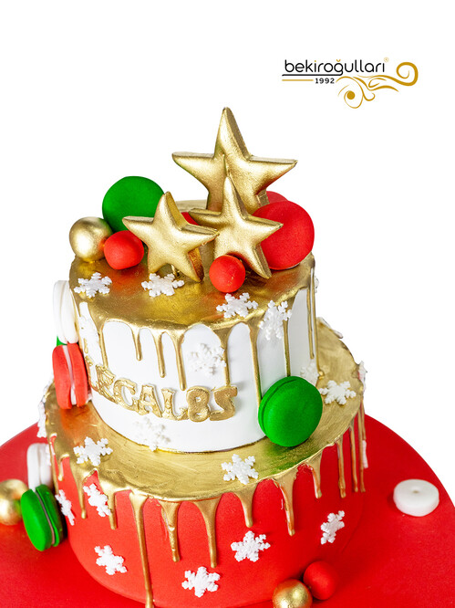 Yılbaşı Model Yıldızlı Konsept Doğum Günü Pastası