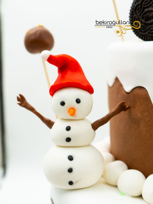 Yılbaşı Süslemeli Konsept Pasta