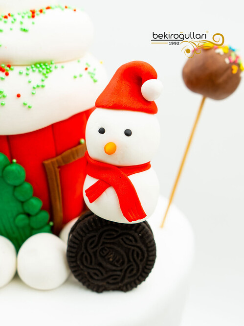 Yılbaşı Süslemeli Konsept Pasta