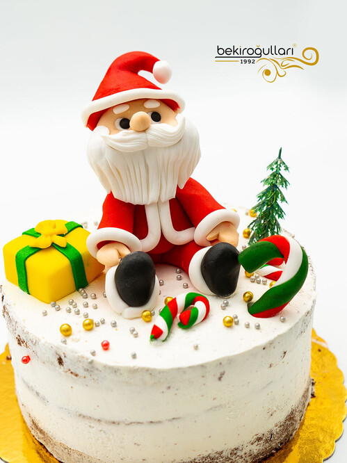 Yılbaşı Süslemeli Pasta