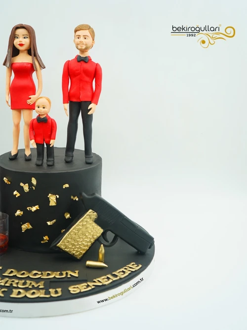 Aile Temalı Butik Pasta