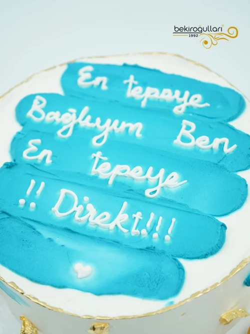 Beyaz ve Mavi Naked Cake
