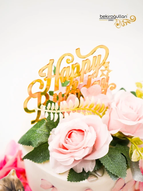 Çiçek Süslemeli Tasarım Butik Pasta