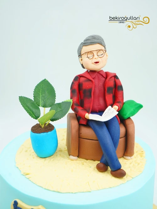 Dede Temalı Butik Pasta