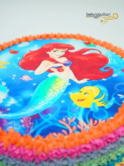 Deniz Kızı Resimli Pasta
