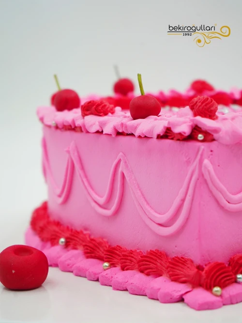 Kalp Model Pembe Naked Cake