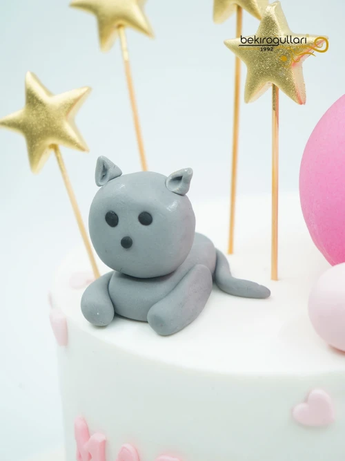 Kedi ve Balon Konsept Pasta