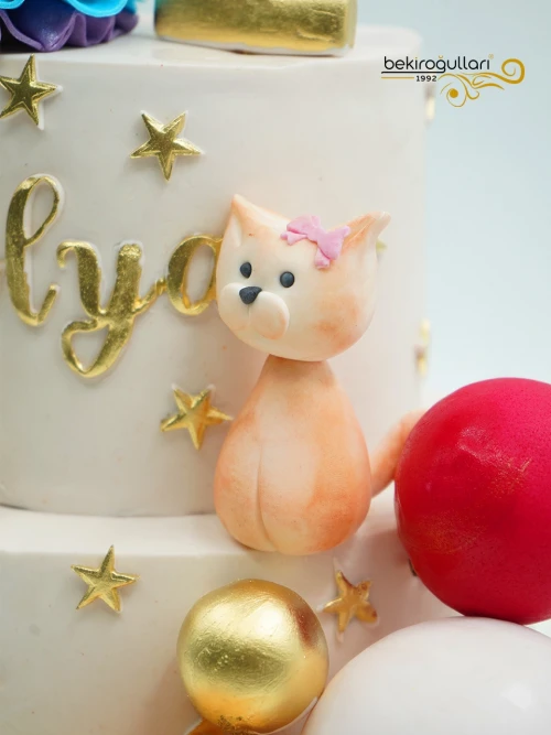 Kedi ve Kız Çocuk Pasta