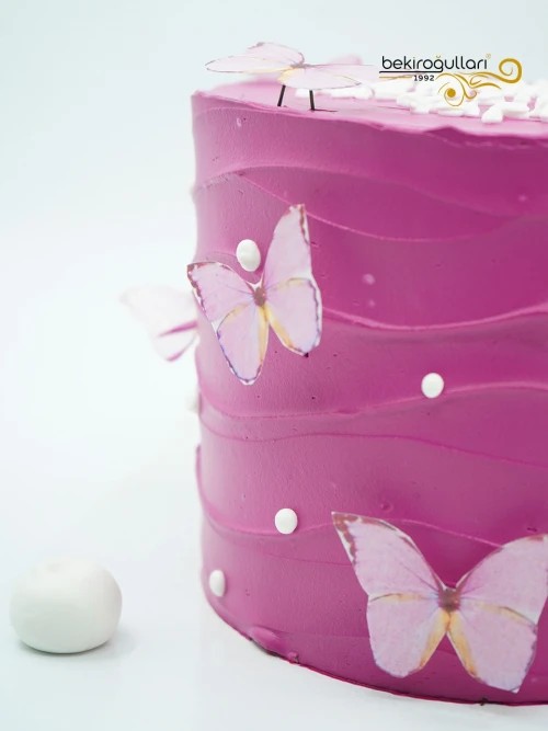 Kelebek Detaylı Naked Cake