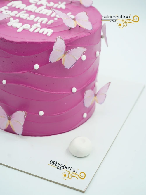Kelebek Detaylı Naked Cake