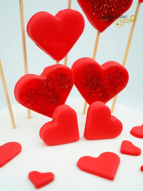 Kişisel Fotoğraf Detay Kalpli Butik Pasta