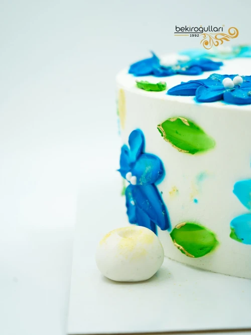 Mavi Çiçek Detay Naked Pasta