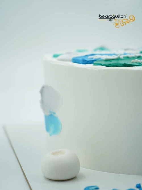 Mavi Ve Yeşil Naked Cake