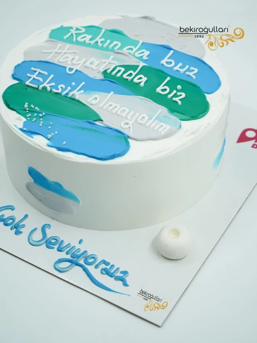 Mavi Ve Yeşil Naked Cake