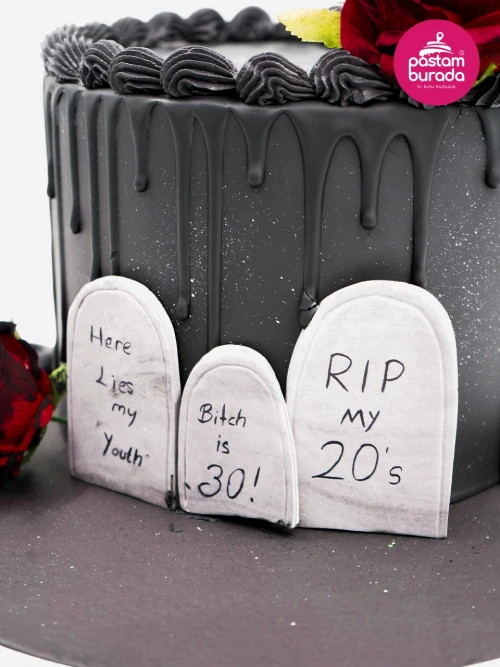 Mezar Taşı Temalı Butik Pasta