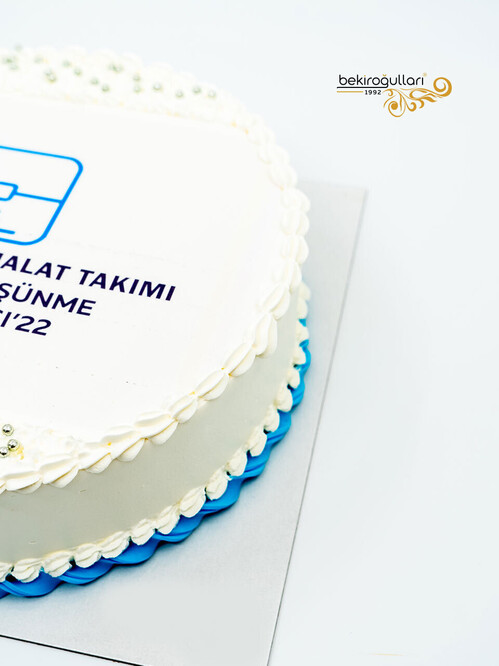 Okul Logolu Yuvarlak Resimli Pasta