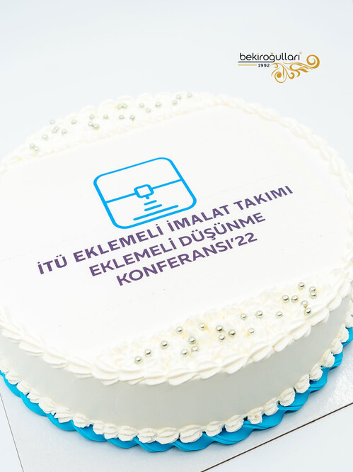 Okul Logolu Yuvarlak Resimli Pasta