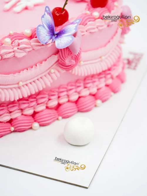 Pembe Kalp Naked Cake