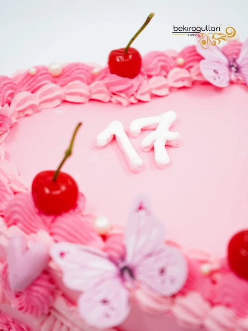 Pembe Kalp Naked Cake