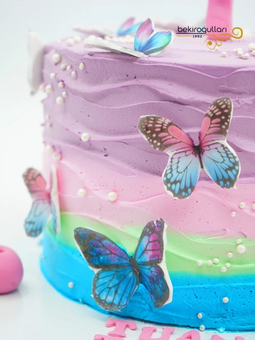 Renkli Kelebek Süslemeli Naked Pasta