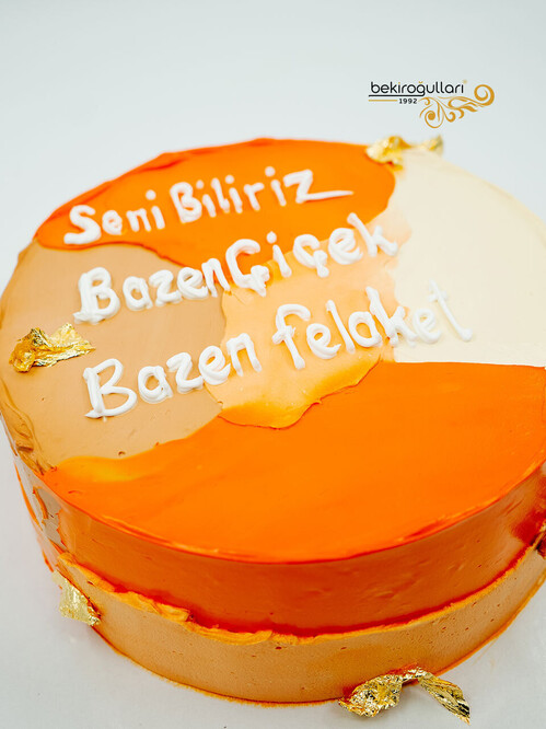 Turuncu Tonları Naked Sıvama Pasta