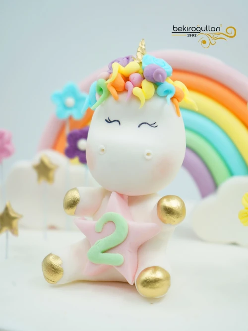 Unicorn Ve Gökkuşağı Butik Pasta