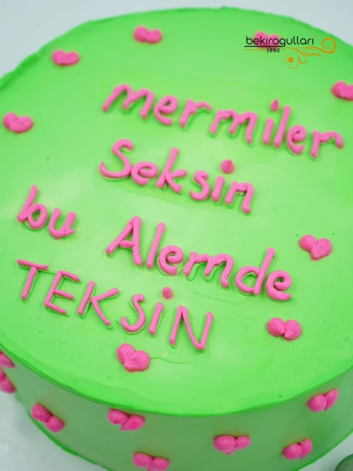 Yeşil Ve Pembe Naked Cake