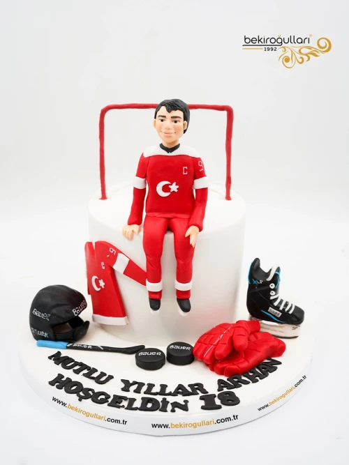 Buz Hokeyi Tasarım Pasta