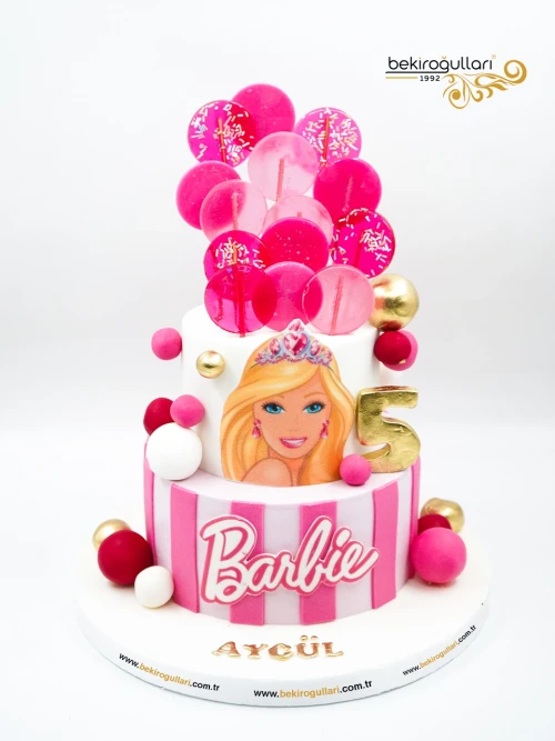 Çizgi Film Karakter Konsept Pembe Tasarım Pasta