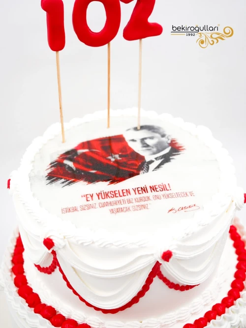 Cumhuriyet Bayramı Konsept Resimli Pasta