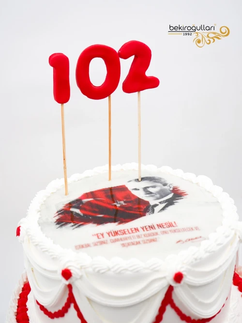 Cumhuriyet Bayramı Konsept Resimli Pasta