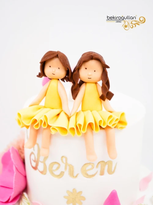 İkiz Çocuk Tasarım Pasta