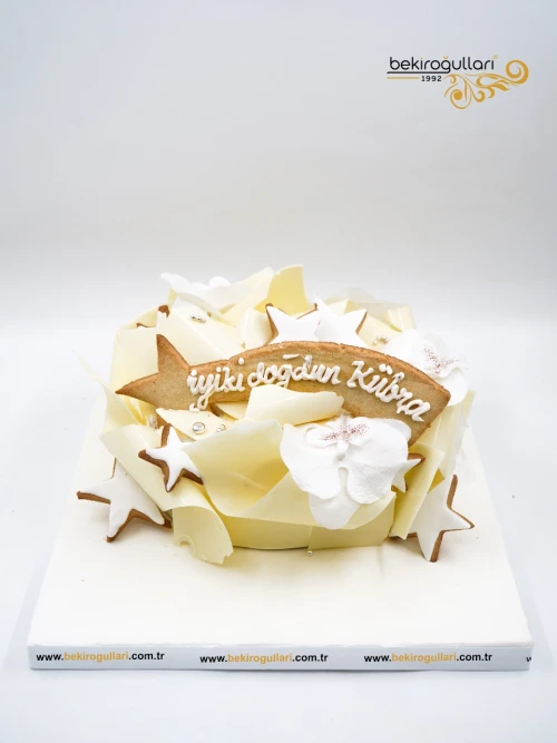 Orkide Ve Kurabiye Detay Tasarım Pasta