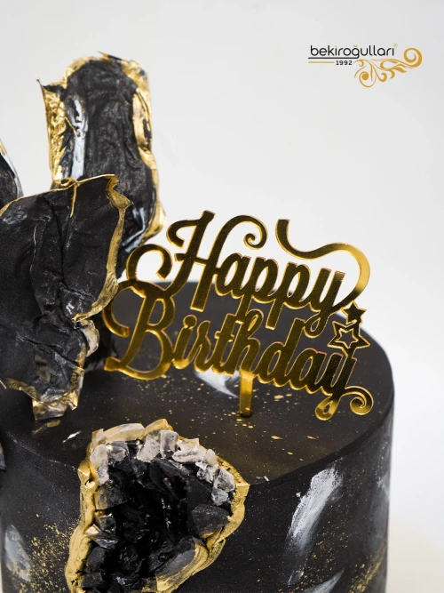 Siyah Ve Gold Tasarım Butik Pasta