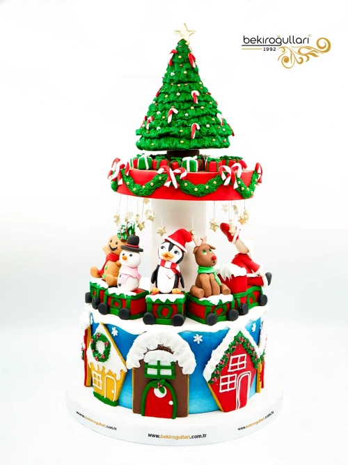 Yılbaşı Süslemeli Butik Pasta