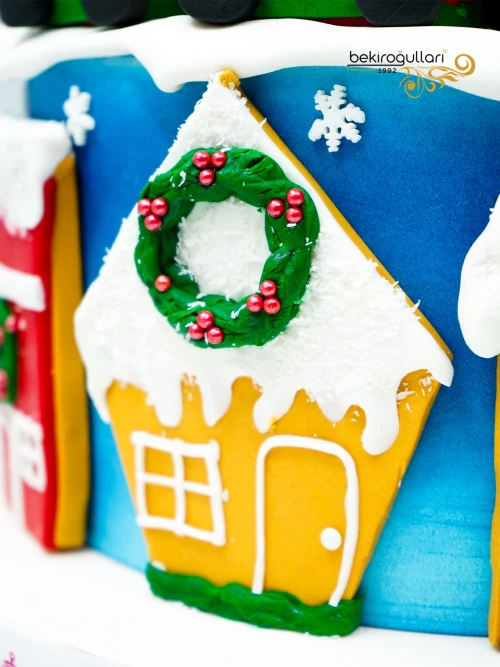 Yılbaşı Süslemeli Butik Pasta