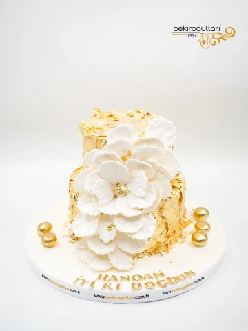 Çiçek Detay Gold Konsept Pasta