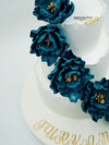Mavi Şakayık Çiçekli Pasta